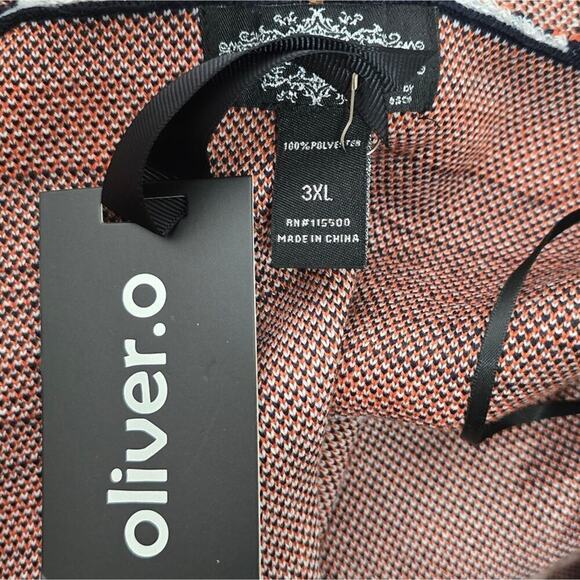 OLIVER O Orange Aztec Medium Weight Sweater Cardigan Duster Plus Size 3X‎ New - Picture 11 of 11
